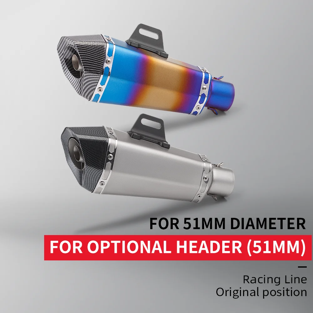 

Motorcycle Exhaust Universal 51MM with DB Killer Cone Hexagon Muffler stickers muffler for FZ6 GSX250R NINJA400