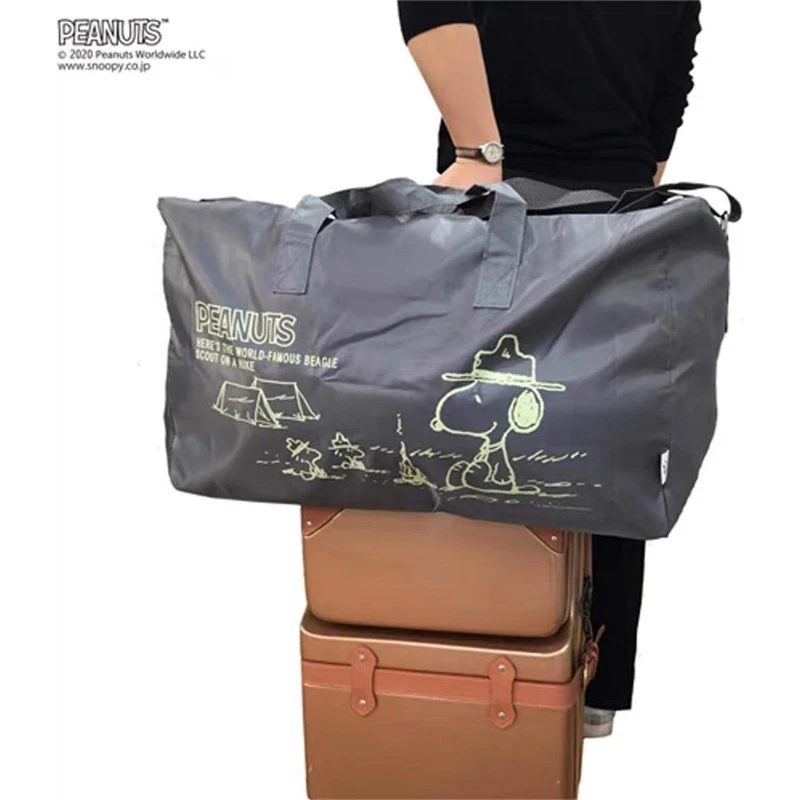 Fashion Snoopy borsa da viaggio pieghevole di grande capacità Anime Girl Boy Portable Travel Lightweigt Gym Tote Shopping borsa a tracolla