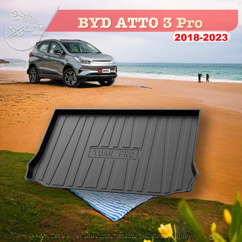 

For BYD YUAN ATTO 3 Pro 2018-2023 Custom Fit Car Trunk Mat All Season Black Cargo Mat 3D Shaped Laser Measured Trunk Liners