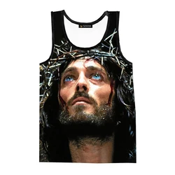 3D Digital Printing God Christ Jesus Tank Tops For Men Fashion Oversized Sleeveless Vest Shirts Men Women Tees Shirt Streetwear