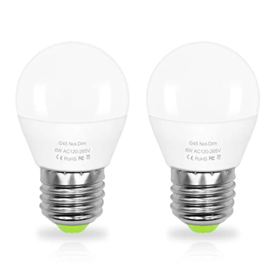 LED 6W = 60 Watt Filament Bulb 2700K Soft White Floor Lamps Ceiling Fan Light Waterproof for Bathroom Mirror Light E26 Globe Ed