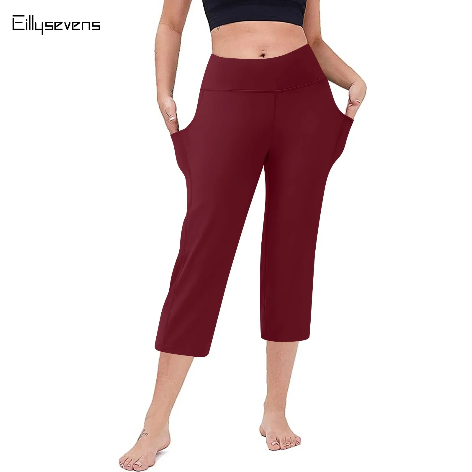 Pantaloncini Cargo sportivi da donna Capris da trekking estivi da donna 3/4 pantaloncini da equitazione al ginocchio con tasche per esterno