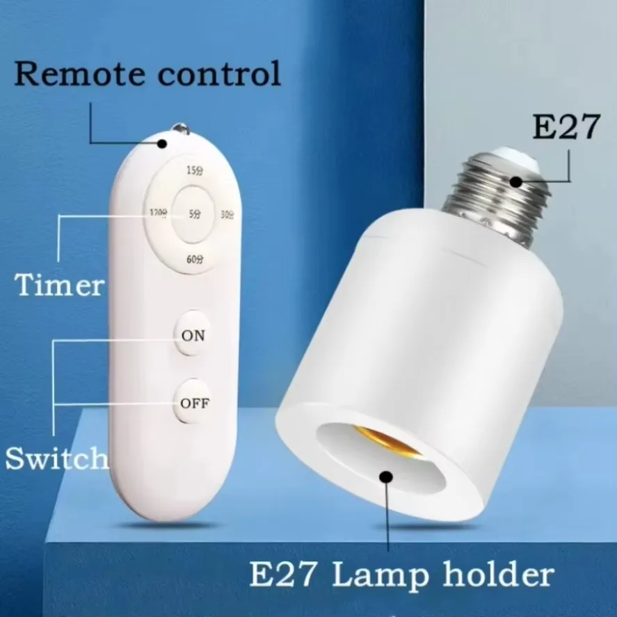 85V-265V E27 Wireless Remote Control Smart Timer Switch Lamp Holder Multi Light Switch Baby Room Bedroom Home Smart Timer Switch