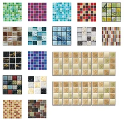10Pcs Self Adhesive Mosaic Wall Stickers Oil-proof Waterproof 3D Wall Tiles Peel and Stick Oil Proof Kitchen Home Decoration
