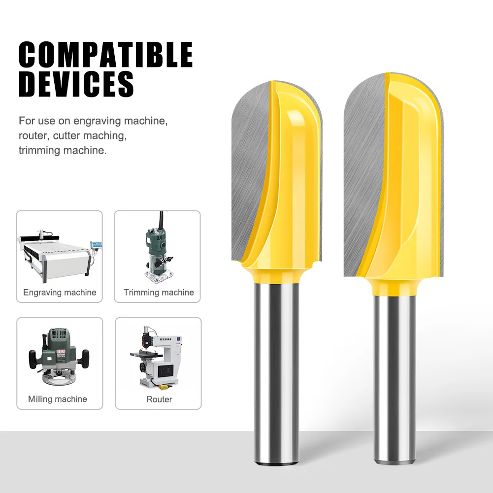 4pcs/lot 8mm Shank router bit carbide end mill tool Long Blade Round Nose Bit Core Box Router Bit