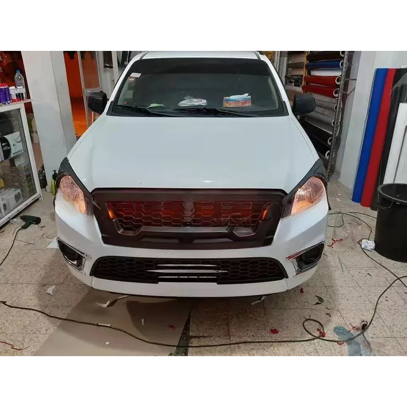 Auto Accessories Off-Road Front Bumper Grill With LED Light, Black Finish Body Trim For Vehicles 2015 2016 2022 2023 Exterior Up