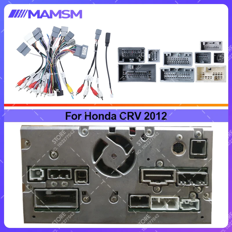 For Honda CRV 2012 Car Android Radio Cable With CAN Bus Box Power Wiring Harness Connector Adapter Accessory