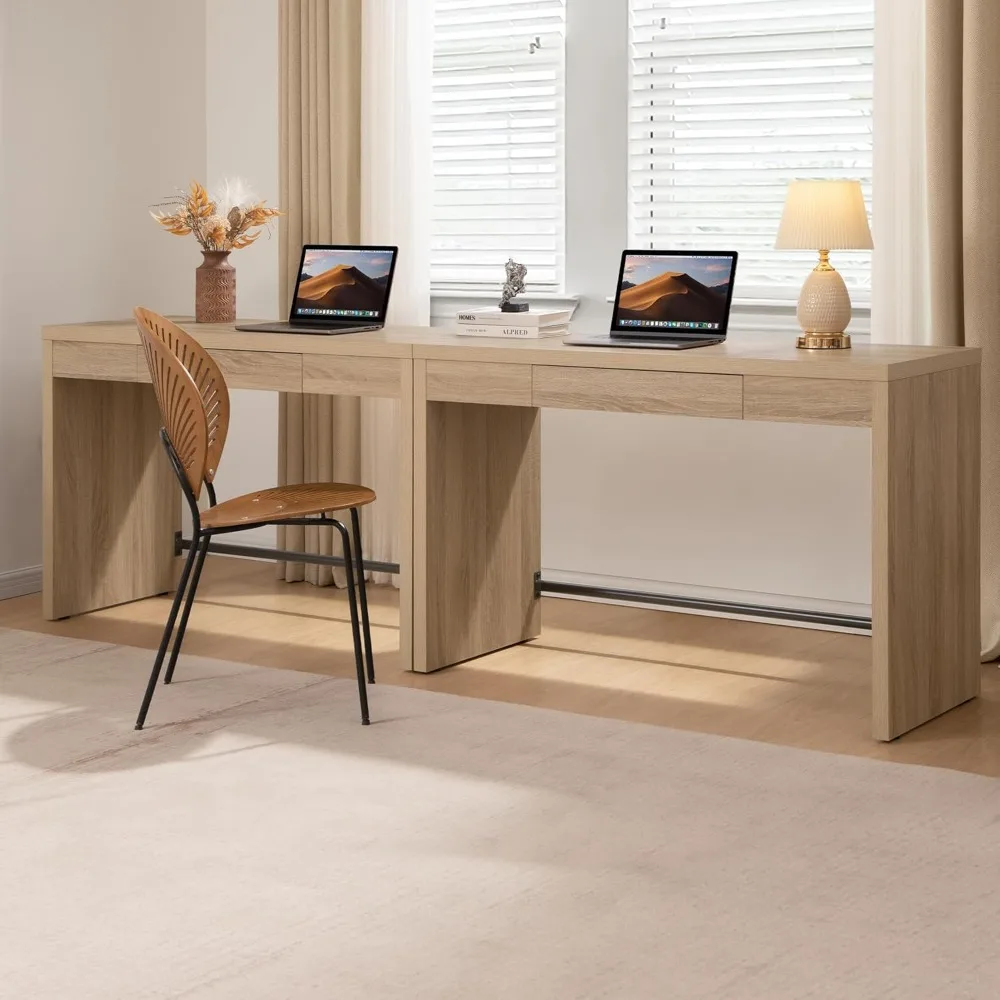 Computer Desk, 47-Inch Home Office Executive Desk with Drawer, Farmhouse Writing Study Desk with Storage, Makeup Vanity Table