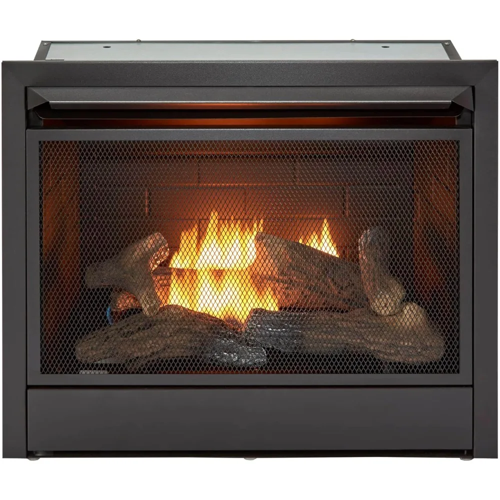 

Duluth Forge 26,000 BTU Ventless Dual Fuel Gas Fireplace Insert for 1,350 Sq Ft, Black with Remote Control