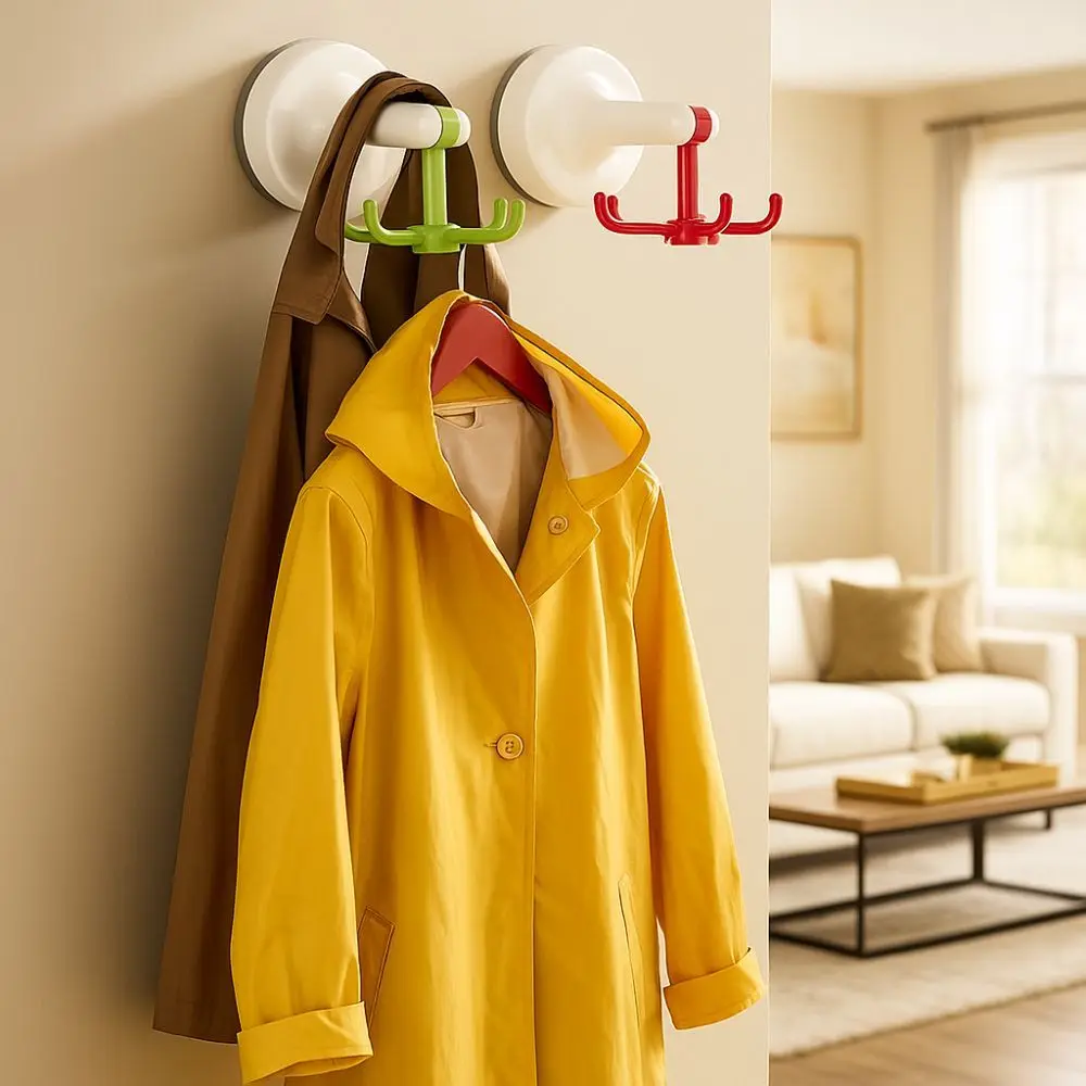 

360° Rotating Kitchen Suction Cup Hook Dopamine Punch-free 6-Claw Suction Cup Sturdy Space Saving Rotating Hook Desktop Storage