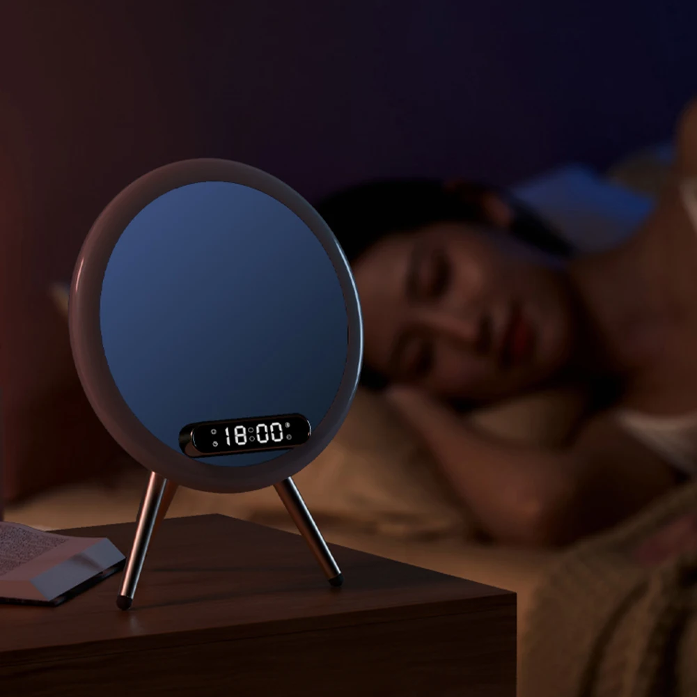 

Bluetooth-Compatible Mirror Speaker With Clock Portable Small Amplifieds Speaker For Camping Trip