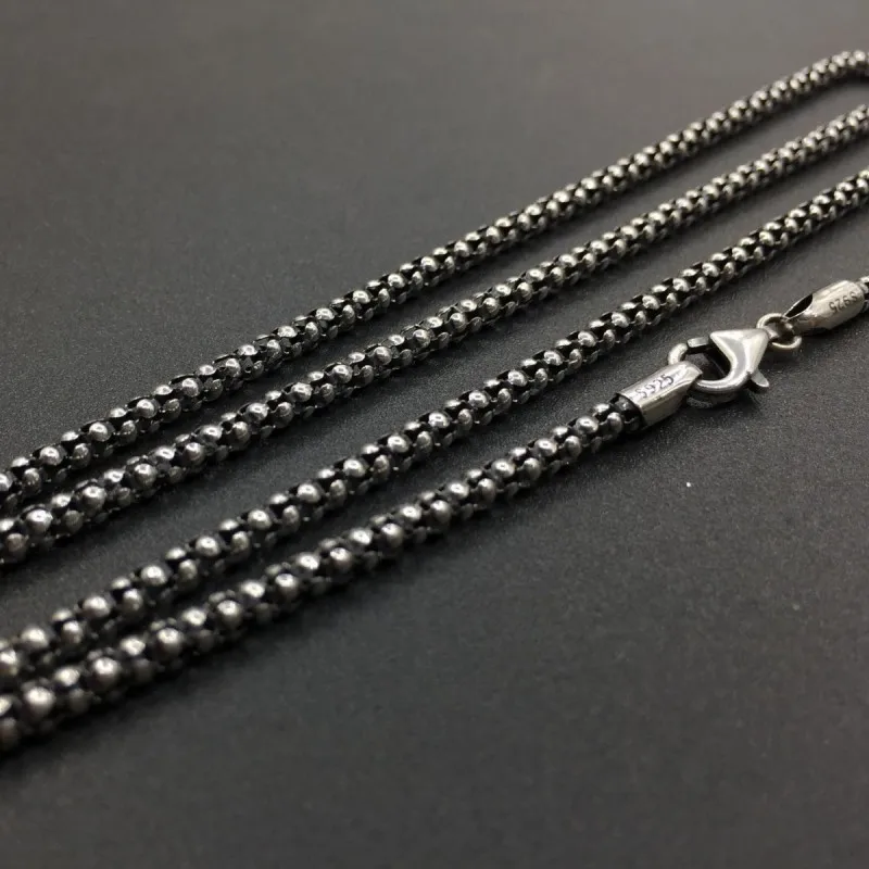 BOCAI New S925 Silver Dragons Scales Necklace for Nen Women Retro Couples Jewelry Accessories
