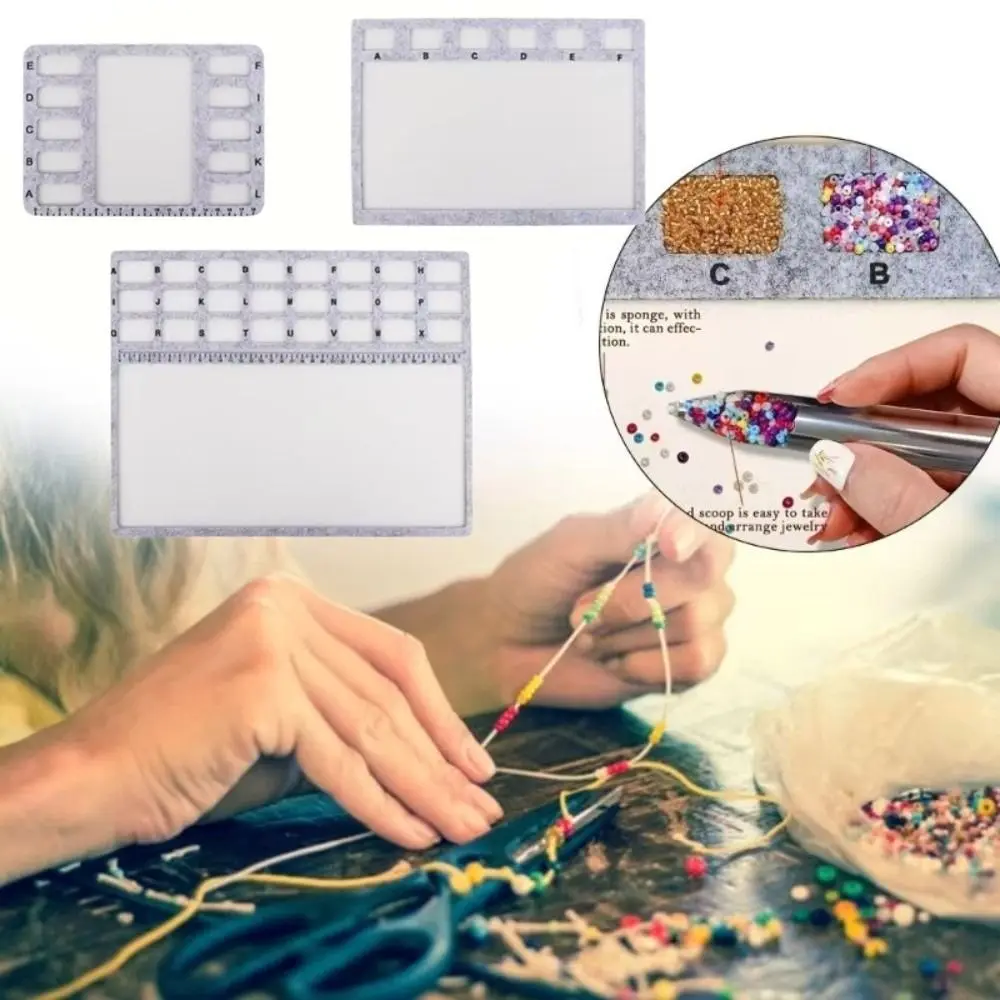 Felt Felt Beading Tray Felt Surfaces Measurement Markings Beadwork Design Tray Nonslip Alphabetic Scale Bead Pad