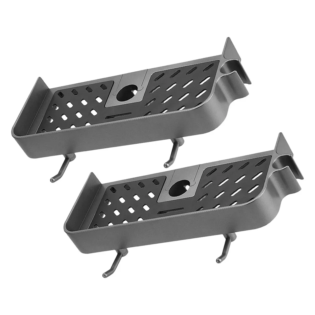 

2 Pcs Gun Gray Shower Shelf Holder Bathroom Accessories Soap Storage Shampoo Organizer Water Resistant Drainage Function