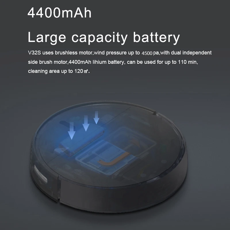 GOOVI V3SS 6000Pa Robot Vacuum Cleaner Gyroscope Navigation,4400mAh 3in1 Mopping Sweeping Suction Smart Home Tuya Wifi Support