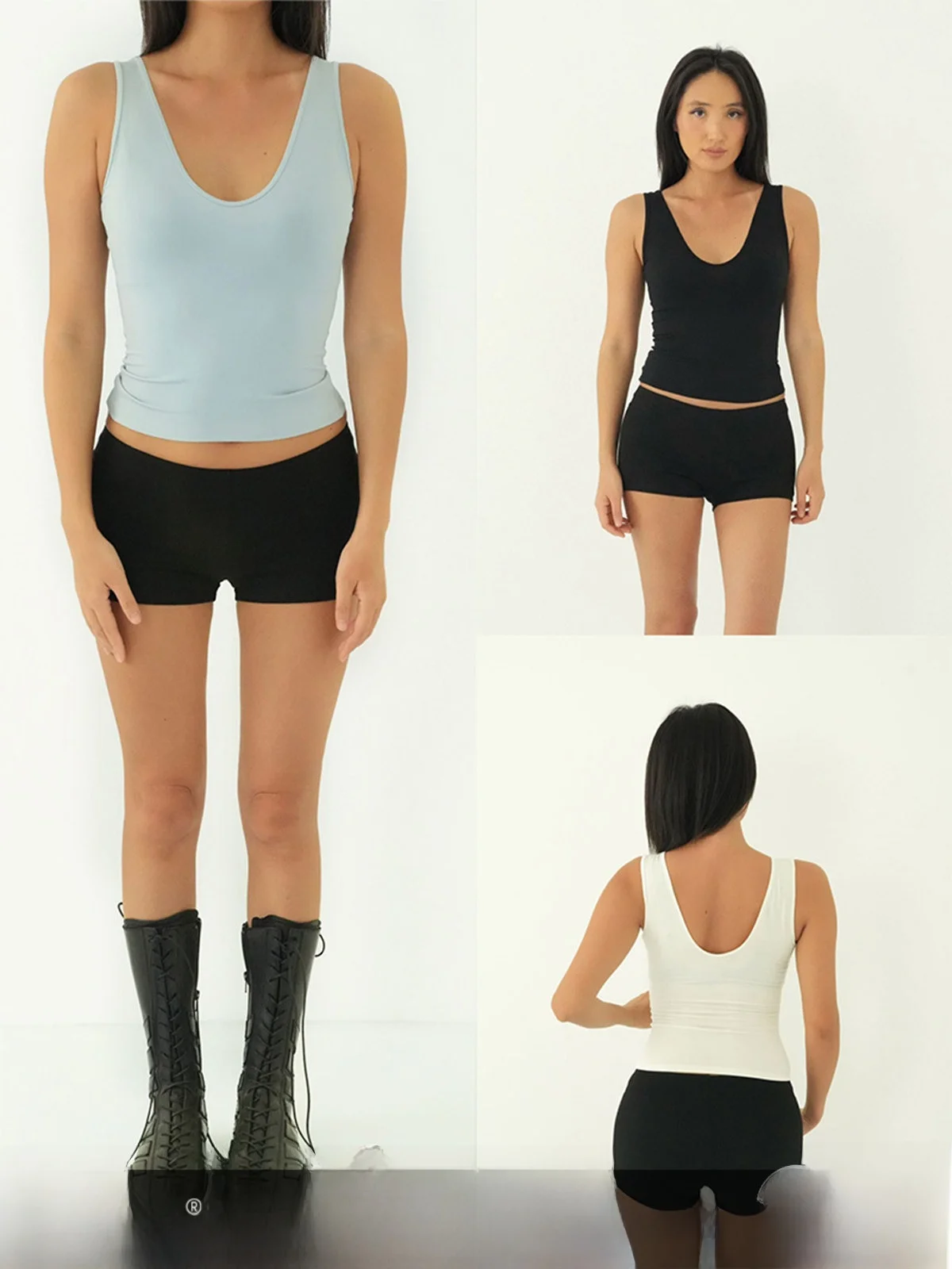 

WellD TOUCH Series Women's Slim Fit Vest with Double U Neline And Wide oulder Straps Faionable Street Sle Top