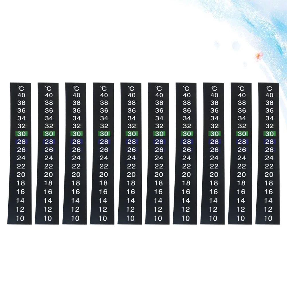 

10pcs Temperature Strip Thermometer For Fish Tank Aquarium Reptile Box Liquid Crystal Indoor Measuring Tool Multi-Color