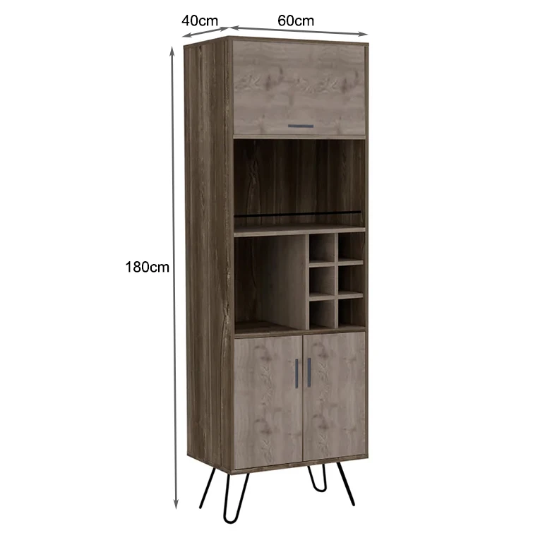 ZRustic Style Factory Wholesale Hot Selling Study Ample Storage Wooden Bar Wine Cabinet For Living RoomZ