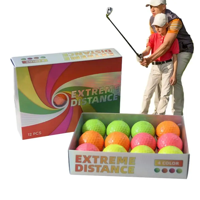 

Professional Golf Balls 12pcs Double Layer Colorful Practice Golf Balls High Standard Design Practicing Tool For Golf