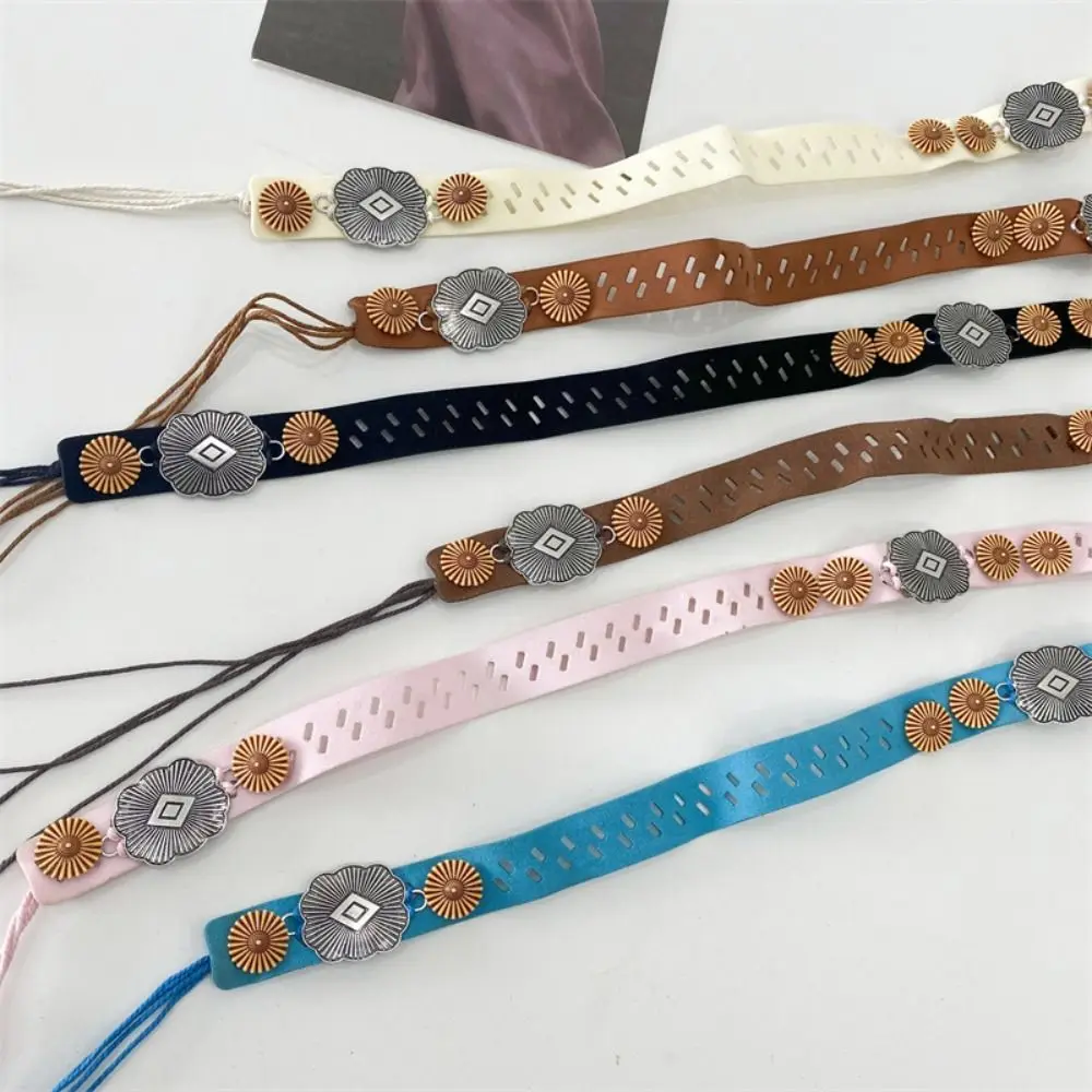 

Fashion Retro Ethnic Style Belt Wax Line Waistband Bohemian Style Waist Chain Jeans Decor Flower Women Woven Belt Female/Girls