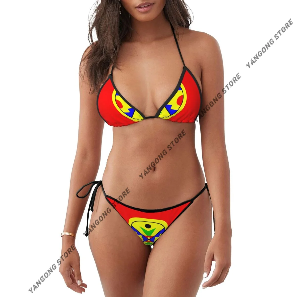 

Sexy Micro Bikini Flag Of Eel Ground First Nation Swimsuit Woman Swimwear Thong Bikini Set Brazilian Bathing Suit Beach Wear