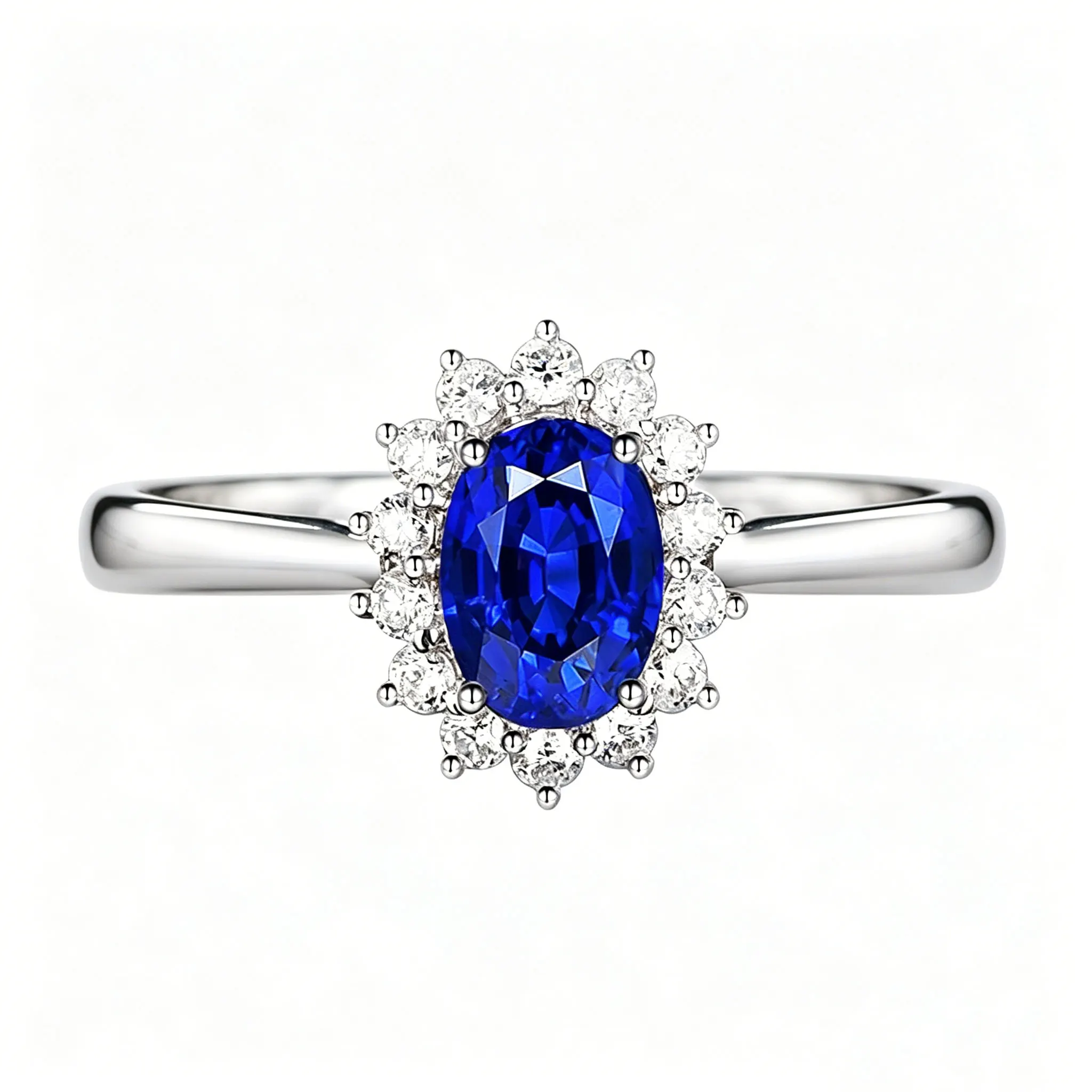 LYEE CYEE 925 sterling silver blue moissanite sunflower ring colorful jewelry women's engagement wedding ring Valentine's Day gift Birthday party gift
