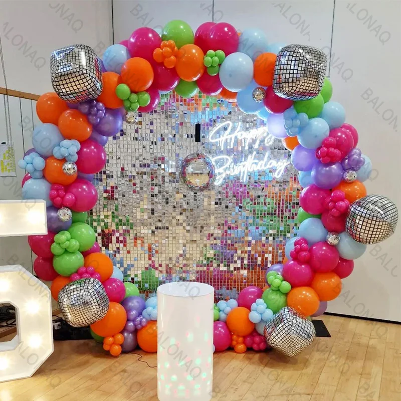 132 Stück Silber Metallic Chrom Folienballons Retro 80er 90er Silber-Thema Disco-Ballons Geburtstagsparty Ballons Hochzeitsdekoration