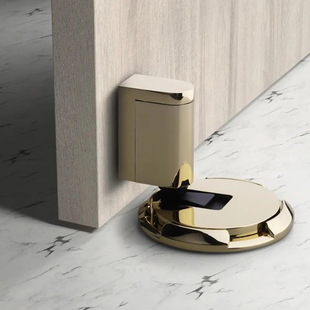 Magnetic Door Stopper No Drilling Silent Floor Door Stop with Screws Adhesive Adjustable Mechanical Magnetic Door Stopper