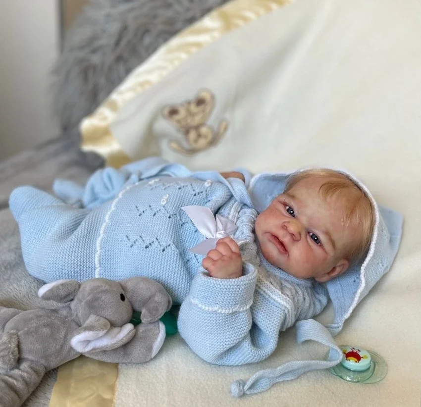 Already Painted /Un painted 18Inch Reborn Elijah Awake Doll Kit with Cloth Body Lifelike Soft Touch Fresh Color DIY Doll Parts