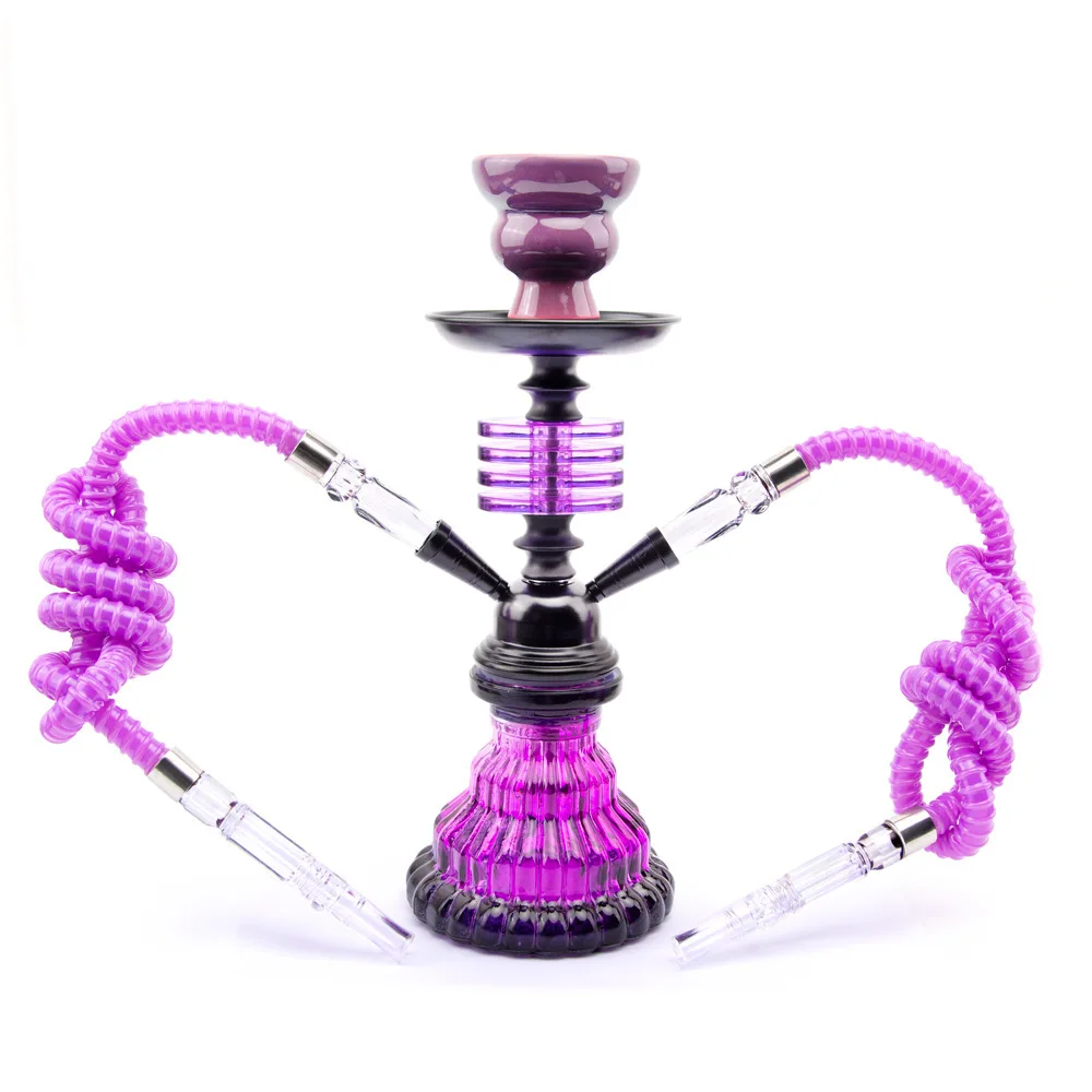 Piccolo Shisha Pipe narghilè Set Pipa ad acqua Sisha Chicha Narguile Cachimba Shisha Completa Pipa Nargile doppi tubi Shisha narghilè