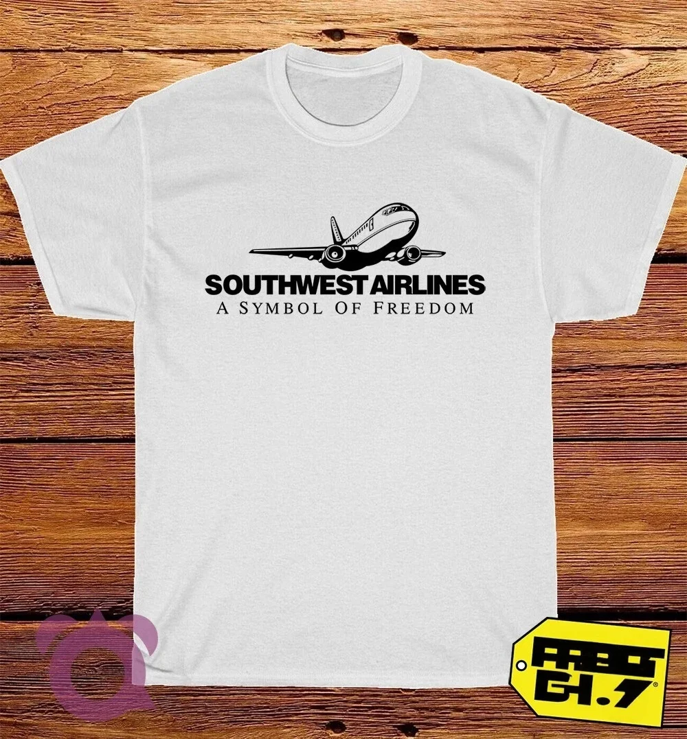 

2025 Summr New T-shirt Southwest Airlines Logo Men's Funny T-shirt Cotton Round Neck T-shirt Men's and Women's