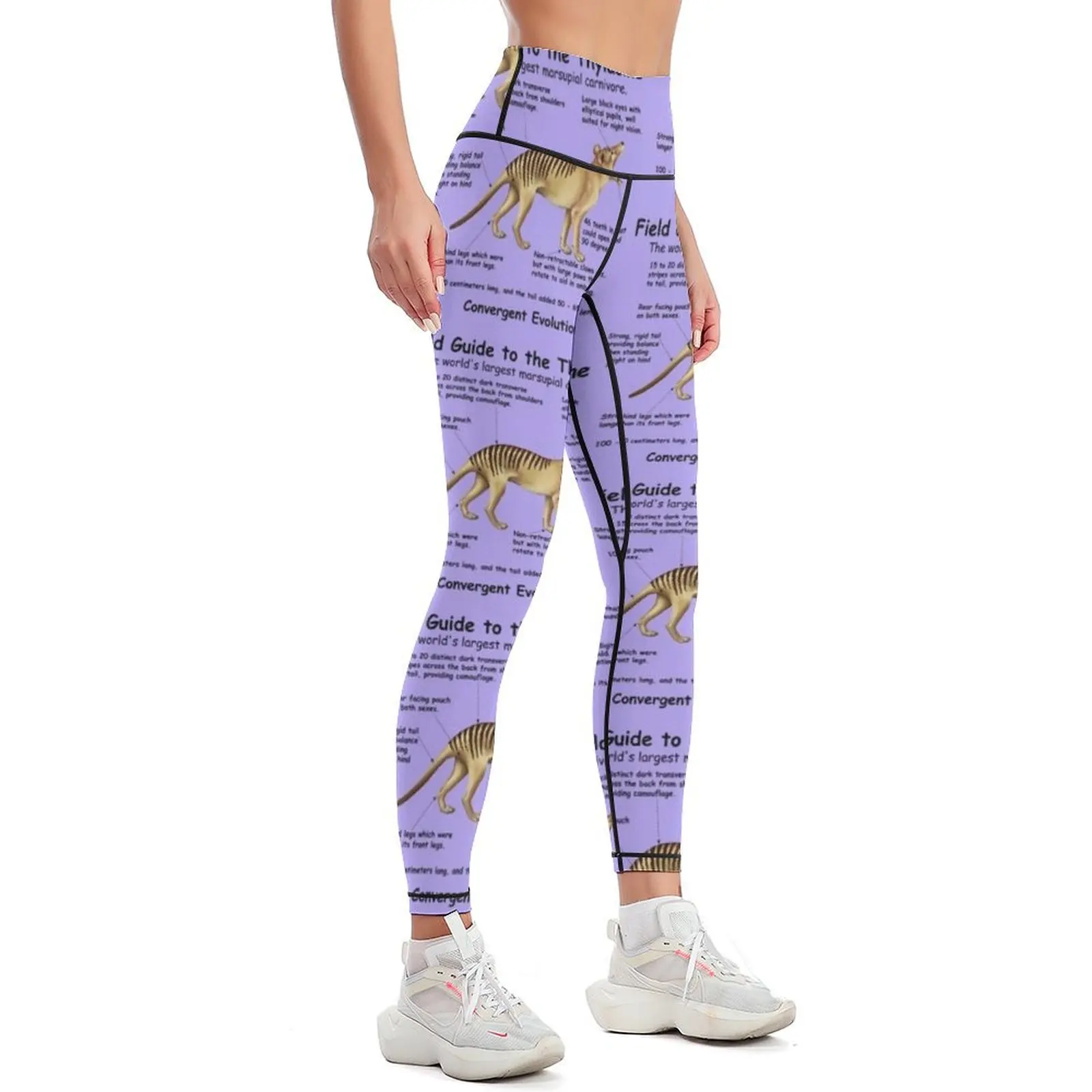 A Field Guide to the Thylacine - print writing Leggings Pants sport sports woman gym Women's pants Womens Leggings