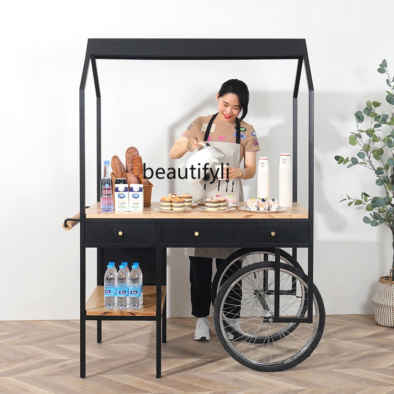 Market Food Trolley Commercial Street Scenic Area Sales Trolley Booth Night Market Shopping Mall Promotional Sales Truck