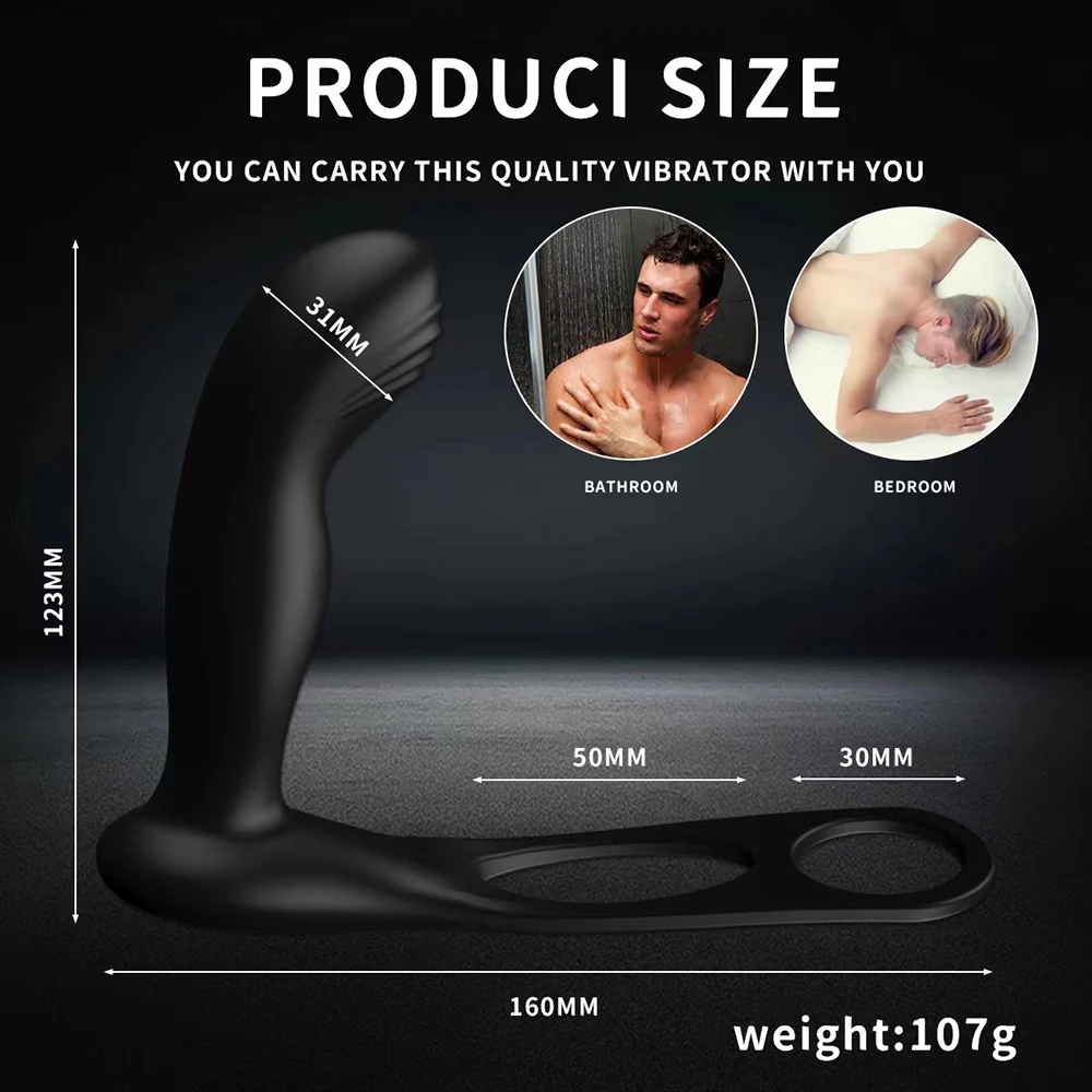 Male Prostate Massager Wireless Control Anal Plug Ring Delay Ejaculation Butt Plug Vibrator Sex Toy for Men Masturbator