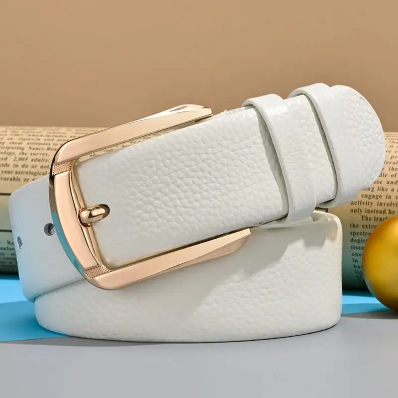 ゴールドシックスフォックスゴルフベルト本革カジュアルバックルワイドユニセックスウエストベルトトップレイヤー牛革多用途メンズレディースベルト