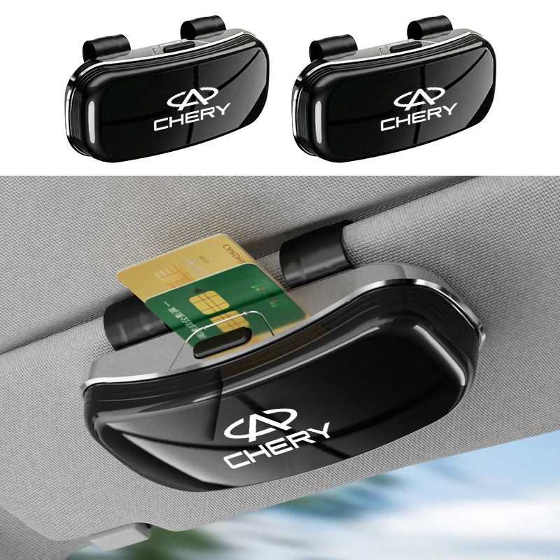 Car Sunglass Holder Case Glasses Clip Sun Visor Organizer Accessories For Chery Fulwin QQ Tiggo 3 5 T11 A1 A3 A5 Amulet M11 East 3
