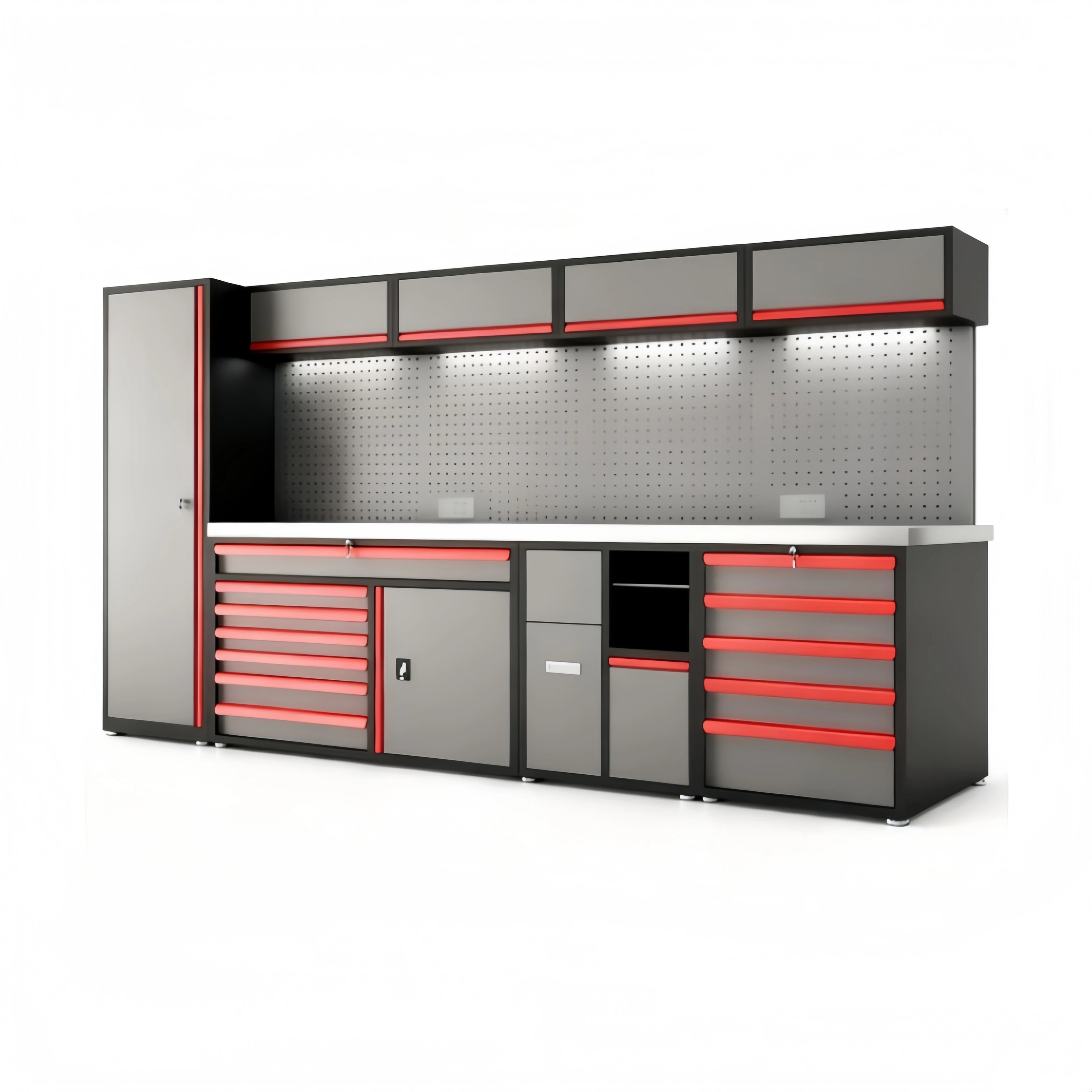 2026 Heavy Duty Steel Garage Workshop Cabinet Set Pulley Modular Design Customizable Capacity Durable Tool Storage