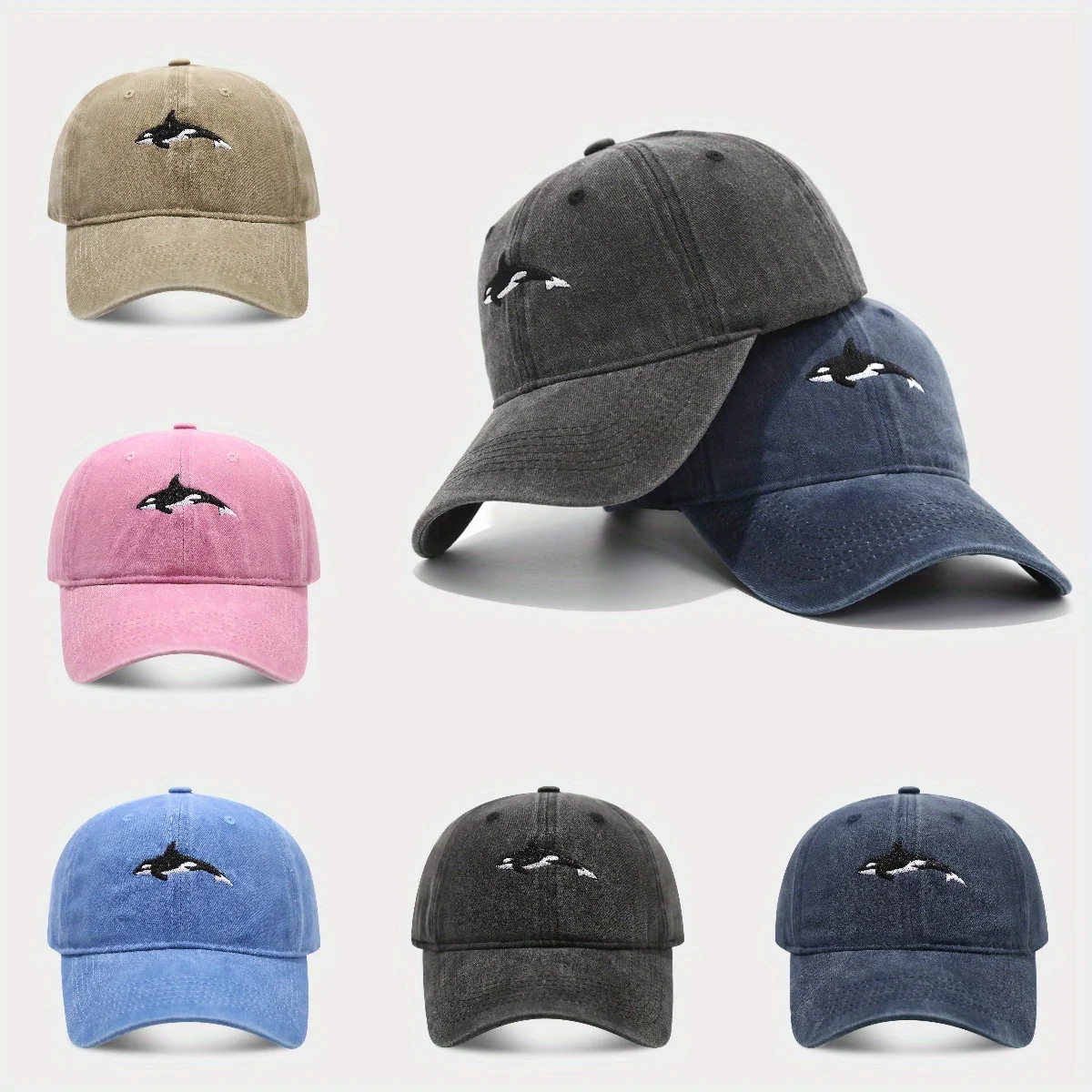 

Animal Embroidery Baseball Cap Vintage Washed Design Soft Comfortable Adjustable Dad Hat for Men Women Daily Casual Wear