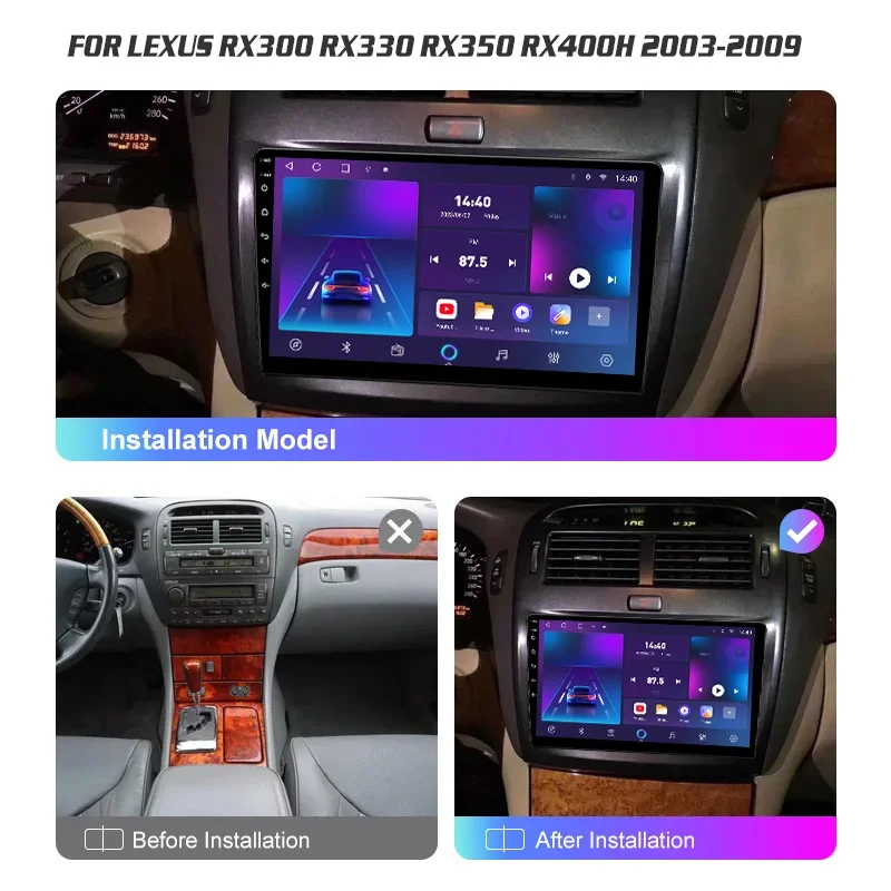 Car Multimedia Player Android Car Radio for Lexus LS430 XF30 LS430 2000-2006 Auto Carplay GPS DSP QLED Video Player 4G WiFi