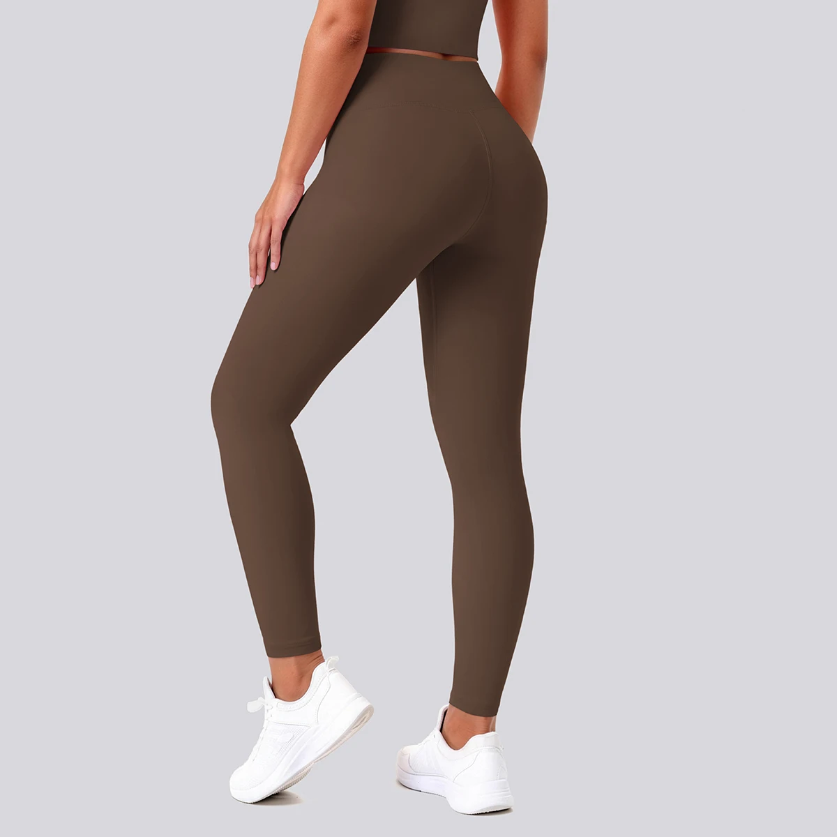 Hochtaillierte, schnelltrocknende Yoga-Hose für Damen, Fitness-, Lauf-, Rad- und Workout-Leggings, einfarbige, formgebende Sport-Hose – Detail 26