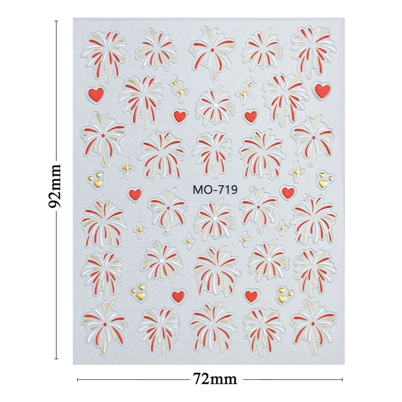 1pc 3D Rosa Fuoco Opere Adesivi Per Unghie Lucido Fioritura Fuoco Opere Amore Cuore Modello Decalcomanie Per Unghie Autoadesive Decorazioni Per Unghie FAI DA TE