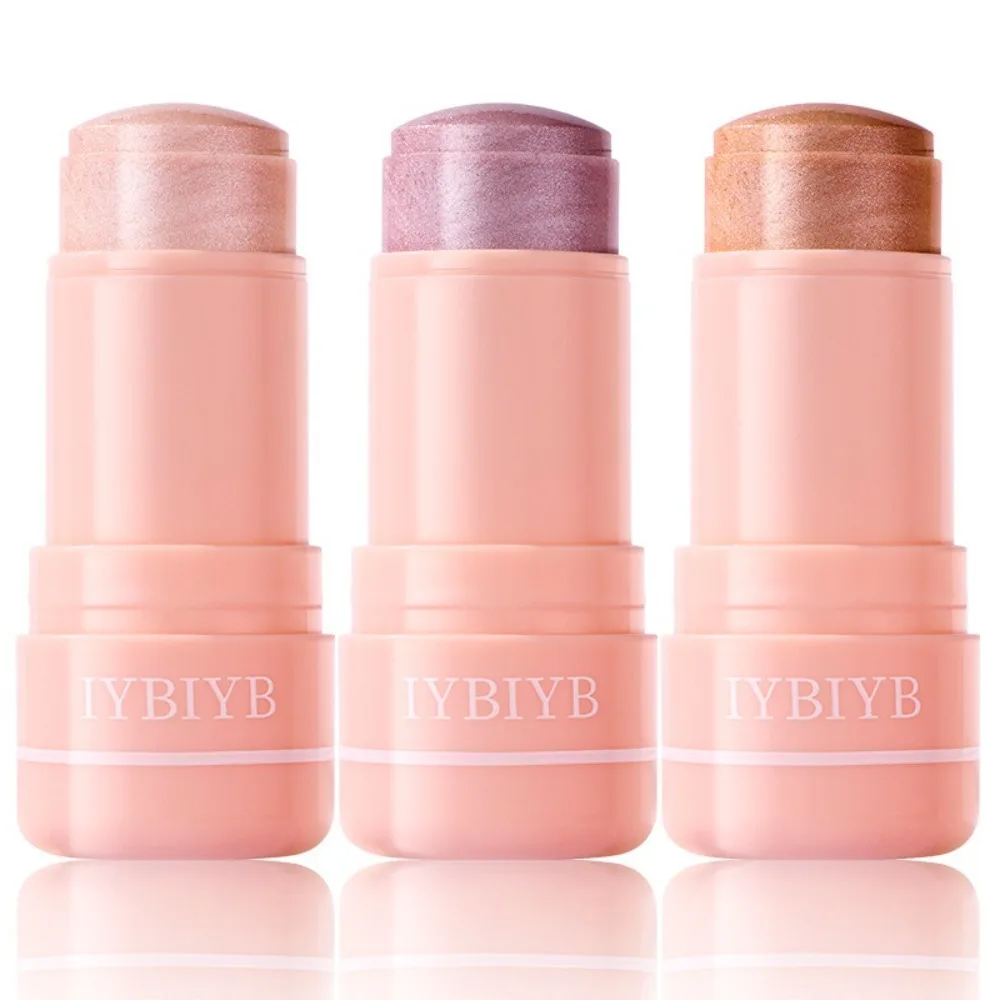 Hot 3-kleuren make-up Blush Stick Multi-gebruik verhelderende Shimmer Blusher Stick Markering Glitter Effect Wangmake-up Gezichtsmake-up