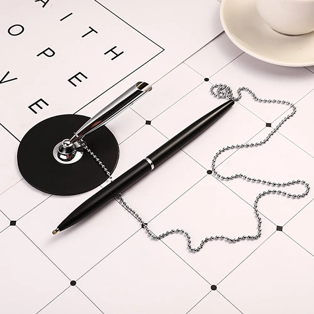 

2Pcs Metal Office Signature Pens Table Fixed Vertical Pen Hotel Bank Business Use Writing Pen Sign Pens Business Accessory