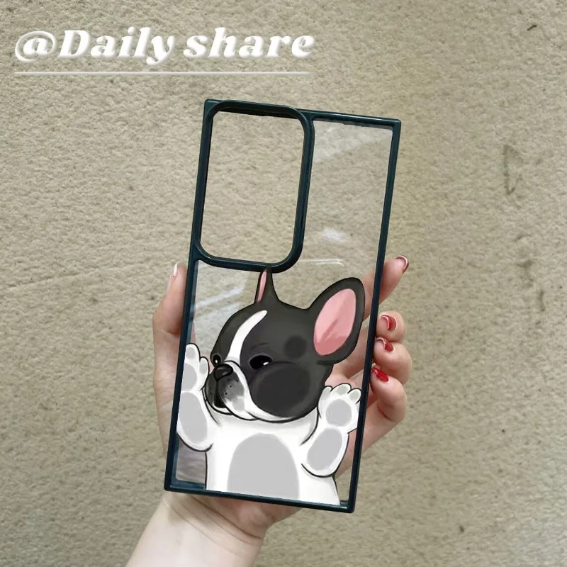Pug cão buldogue francês caso de telefone à prova de choque para samsung galaxy s25 plus s24 s23 ultra s23 plus 5g casal amigo capa coques