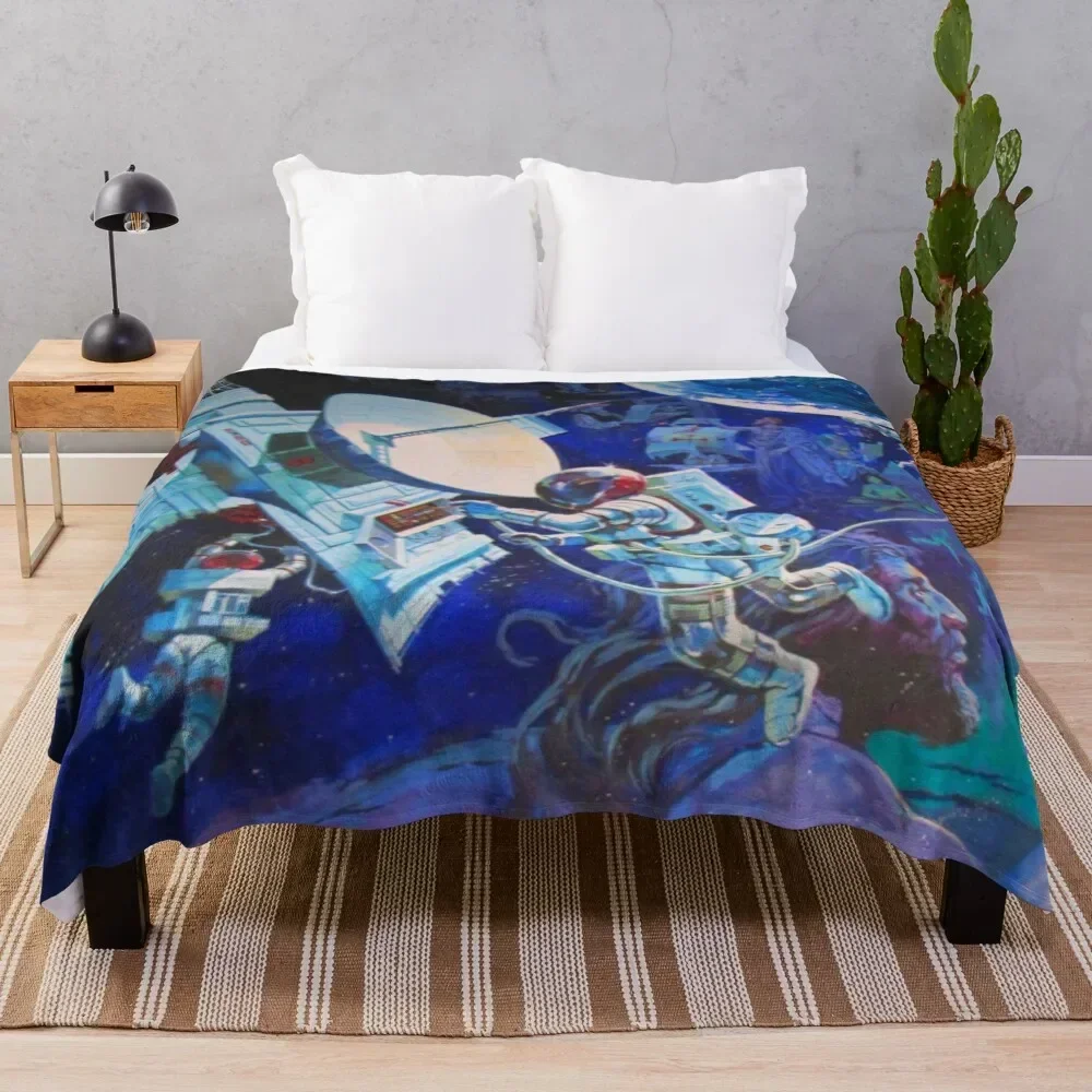 

Spaceship Earth Mural Throw Blanket Ultra Plush Cozy Blanket for Napping Sleeping
