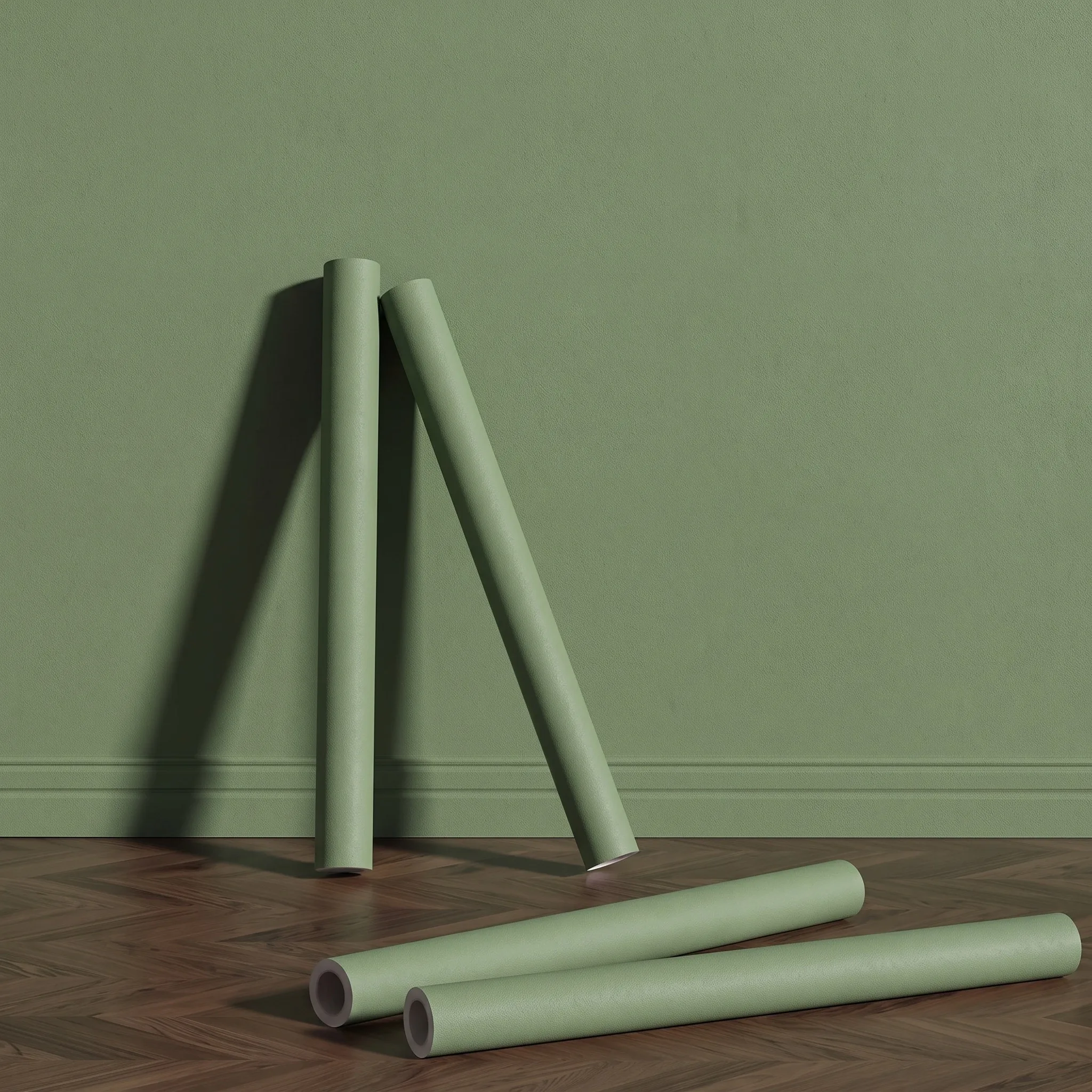 55cm Width Green Matt Self-Adhesive Film Sticker Thickened Furniture Kitchen Cupboards Tables Wall DIY Renovation Wallpaper