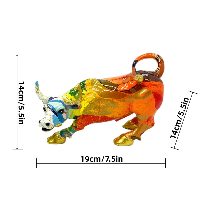 2026 New Graffiti Bull Figurine Sculpture Desk Storage Statue Interior New RoomAbstract Art Ornament Holiday Decoration