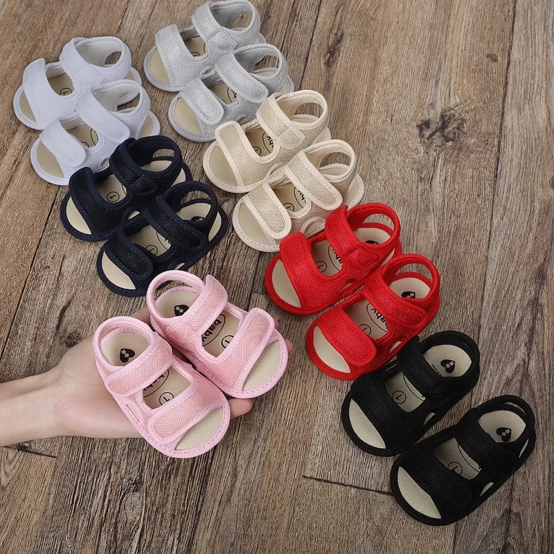 

Baby Walking Shoes Solid Color Mesh Anti Slip Soft Sole Walking Shoes Summer Mesh Breathable Sandals Newborn Baby Shoe