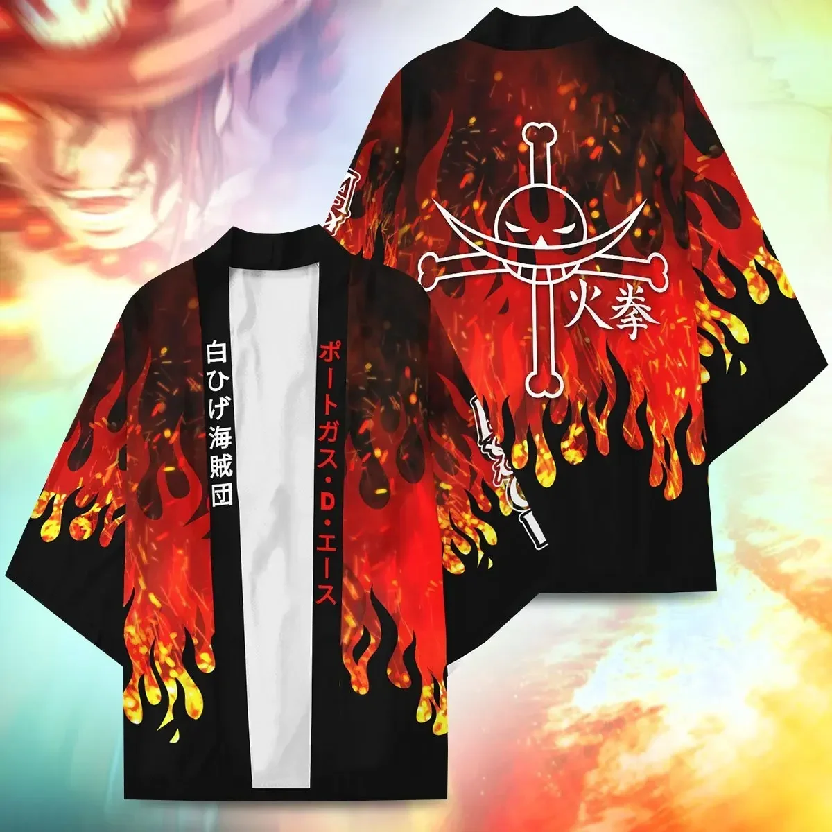 

Kimono - OP Ace Kimono Unisex Cape Casual Cardigan Yuri Anime Cape Short Sleeve T-Shirt