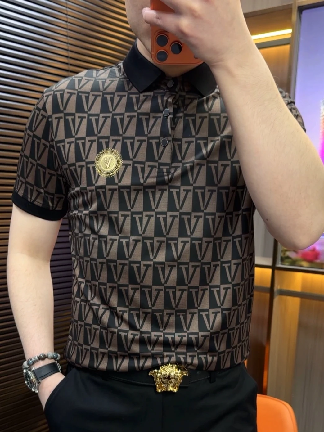 

1901 Summer Men's New Turn-down Collar Short Sleeve Fashionable Versatile High-end Personality High-quality Cool Business Sty...